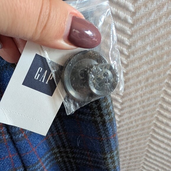 GAP Wool Blend Blue Plaid Mini Skirt Size 8 Academia Preppy Classic NWT - Picture 7 of 12